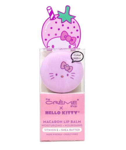 [THE CREME SHOP] Hello Kitty Macaron Lip Balm - Strawberry Rose Latte